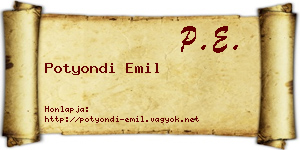 Potyondi Emil névjegykártya