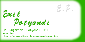 emil potyondi business card